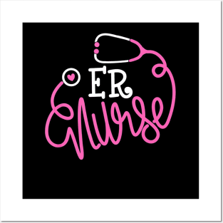 Emergency Department Nurse Stethoscope Funny ER Nurse Posters and Art